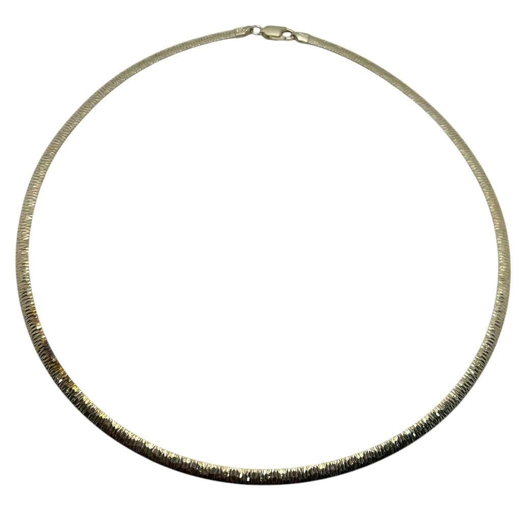 Dyadema Italy Sterling Silver Reversible Omega Style Flexible Necklace Vintage
